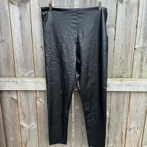 Joie Faux Leather Pants Leggings Contemporary‎ Fit Black XXL NWT Vegan Plus Size
